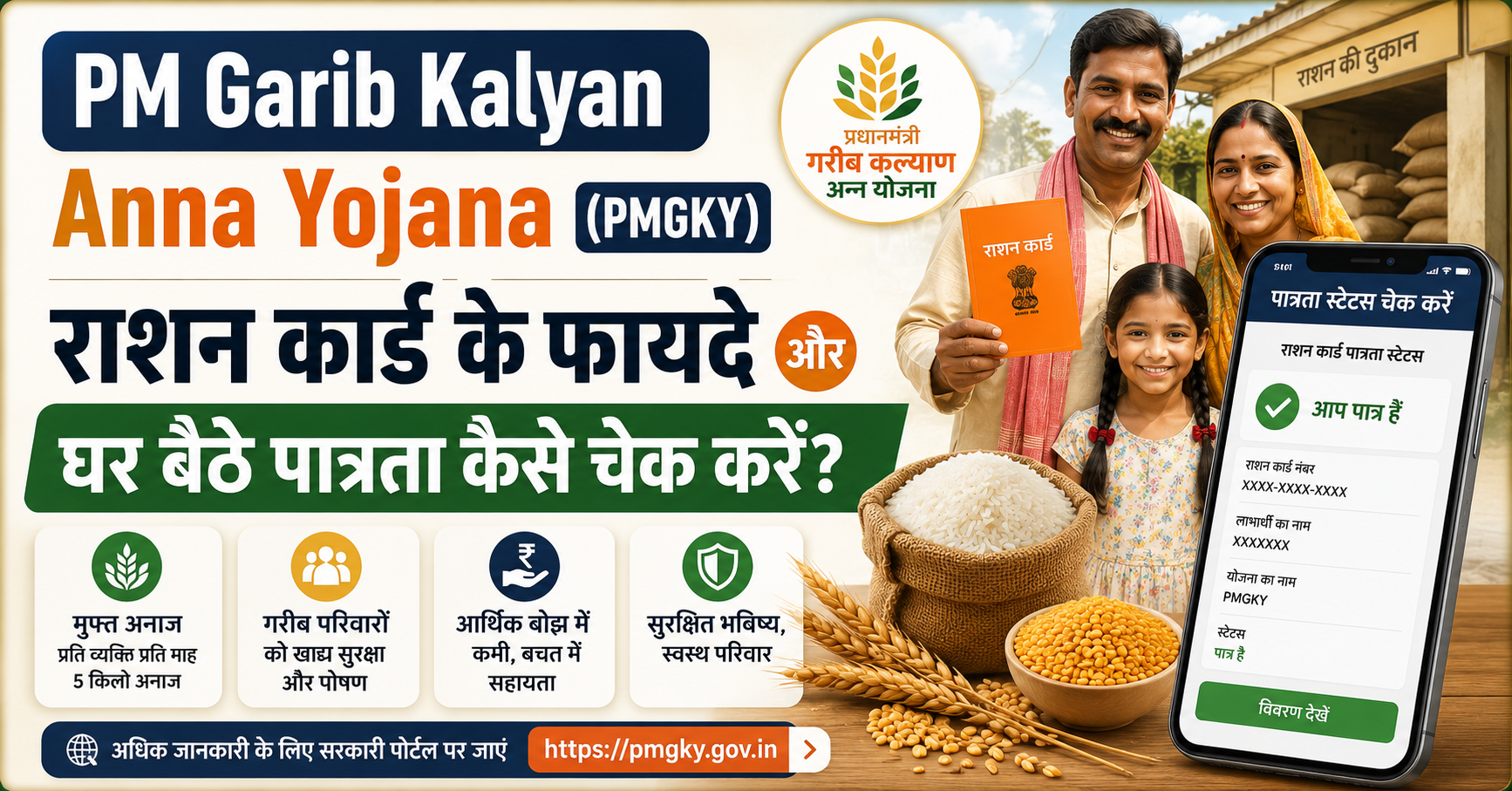 PM Garib Kalyan Anna Yojana राशन कार्ड के फायदे और स्टेटस चेक करने की जानकारी