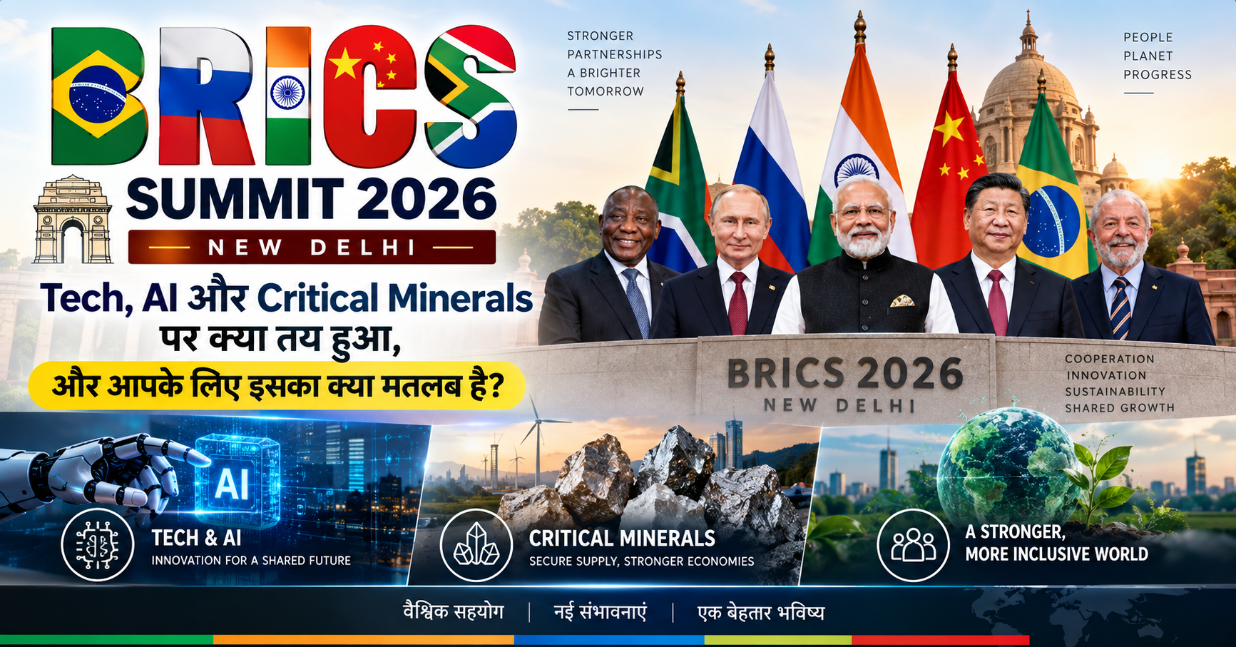 BRICS Summit 2026 New Delhi tech AI critical minerals चर्चा