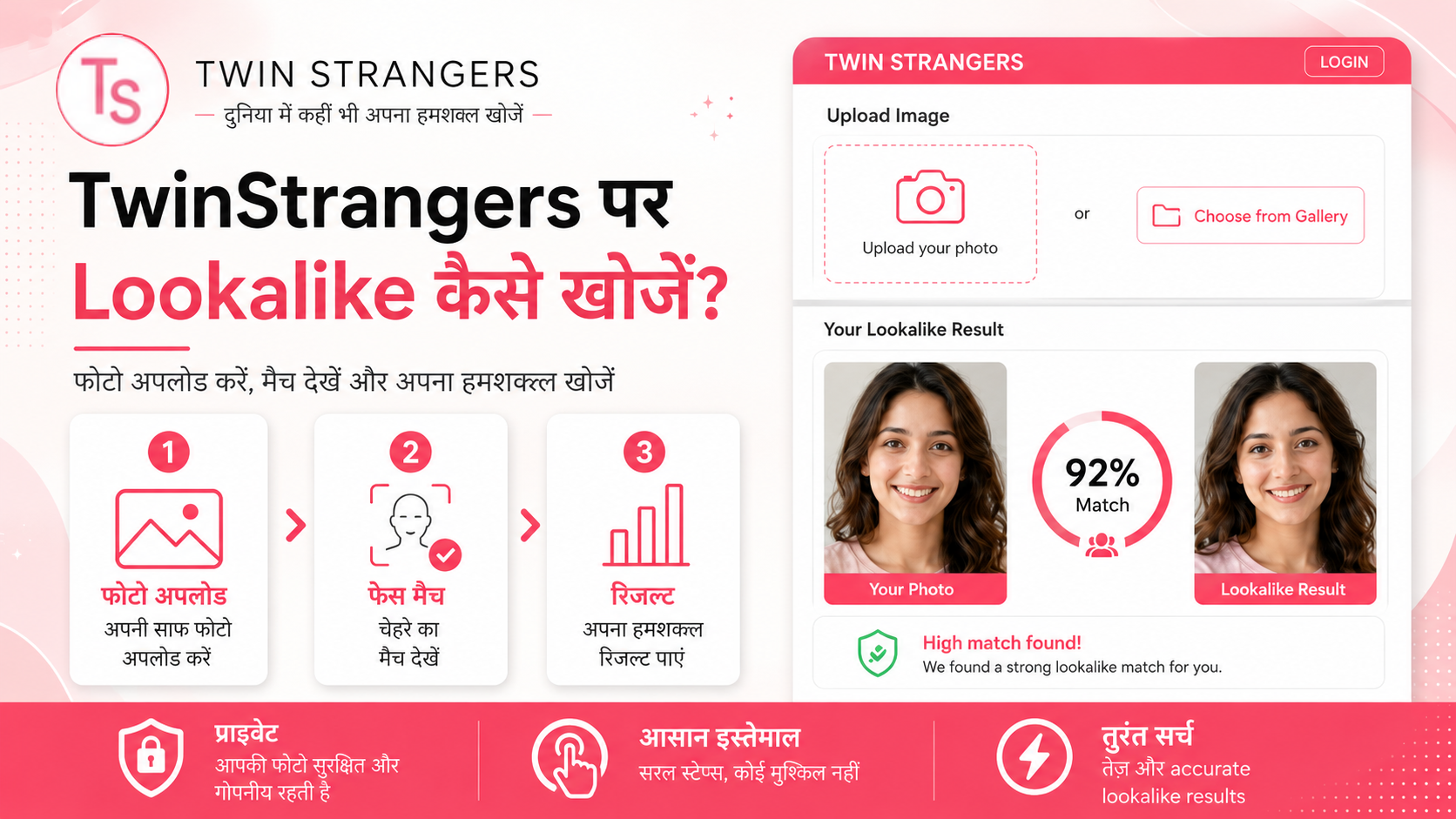 TwinStrangers website par lookalike kaise dhundhe