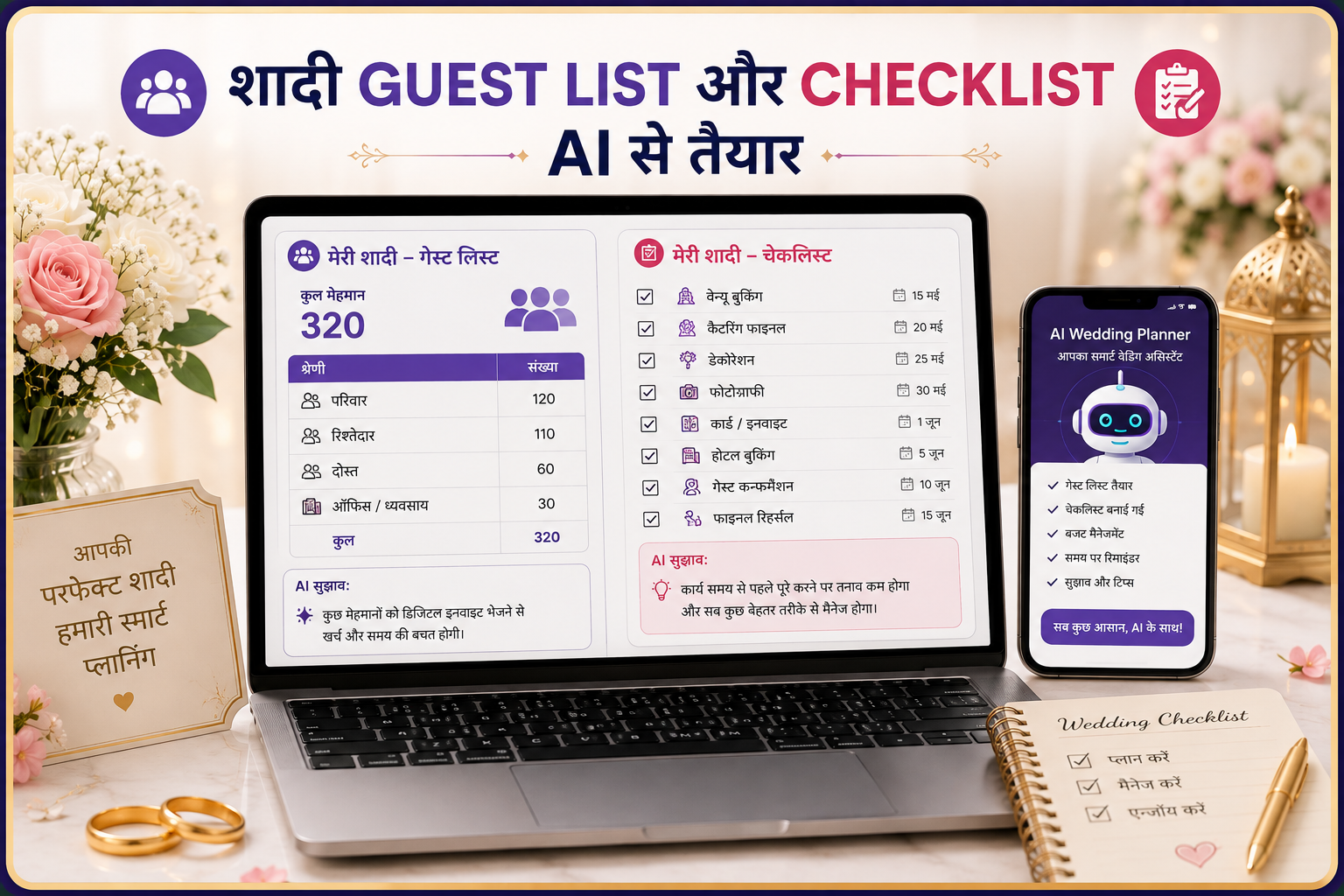 shaadi guest list aur checklist AI se taiyar